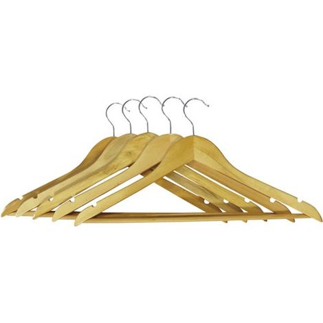 Gerader Holzkleiderbügel, lackiert, 43 cm, 5er-Pack – Thomas