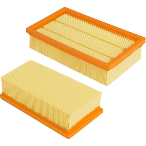 Lot de 2 filtres plats plissés compatibles avec NT 25/1 Ap, NT 35/1 Ap, NT 35/1, NT 45/1, NT 55/1, NT 361, NT 561, NT 611 Tact, Te, M, Éco pour 6.904-367.0/69043670 (1/4)
