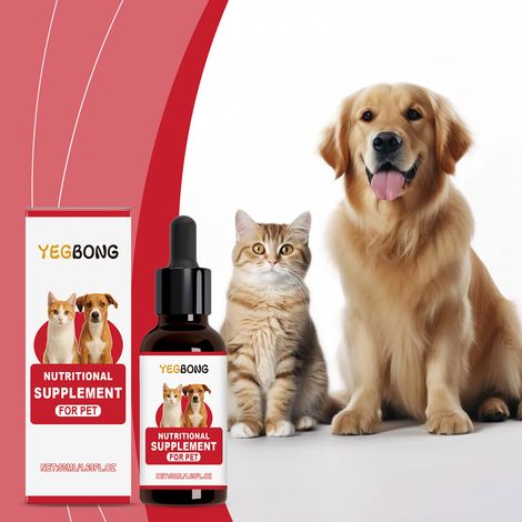 Complément alimentaire liquide pour animaux de compagnie, adapté aux chiens et aux chats, formule appétissante et équilibrée, douce et facilement assimilable, pour un usage quotidien – 50 ml (1/5)