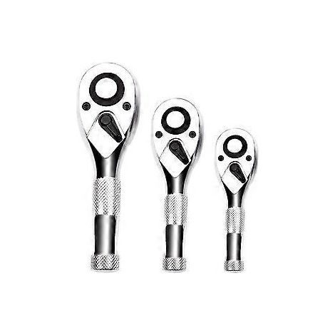 1/4-, 3/8- und 1/2-Zoll-Antrieb, kurzes Ratschenset, 3-teilig, Mini-Ratsche mit Schnellverschlusskopf, 72 Zähne (1/5)