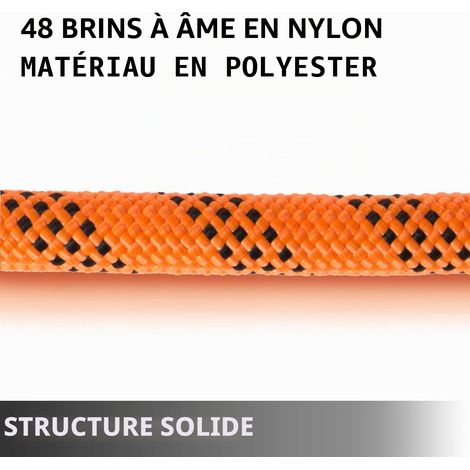 Corde en Polyester Double Tresse 14 mm Corde de Traction en Nylon de 61 m, Corde de Traction en Nylon Haute Force résistante pour arboriste, Jardinage, Marin, activités Quotidiennes (1/5)
