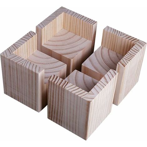 Lot de 4 élévateurs de meubles en bois – Rehausseurs pour lits et bureaux – Hauteur 5cm – Installation facile sous tous types de meubles (1/5)