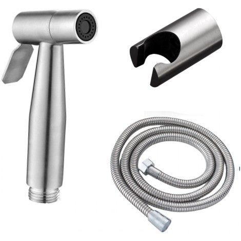 Pulvérisateur de Bidet à Main Douchette WC Toilette en avec Support e 15M Flexible Douche pour Nettoyage des 1.5m Acier Inoxydable (1/5)