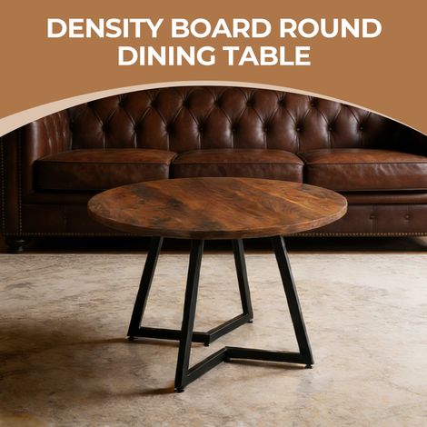 Table à manger 110x110x75cm, plateau MDF, piètement métal, design moderne, pour salle à manger ou salon, plateau spacieux et résistant, structure robuste (1/5)