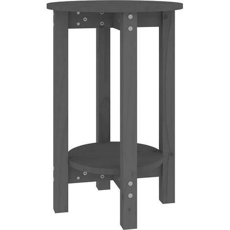 Maison Exclusive - Mesa de centro de madera maciza de pino gris Ø (1/5)