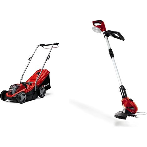 Tondeuse à Gazon sans Fil GE-CM 18/33 Li Kit Power X-Change (18V, Largeur de Coupe 33cm, Surface conseillée 200 m²) avec Batterie 4,0 Ah et Chargeur + Coupe-Bordures sans Fil GE-CT 18 Li (1/5)