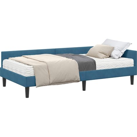 Maison Exclusive - Struttura Letto Angolare con Materasso Altro 2 pcs Blu Velluto (1/5)