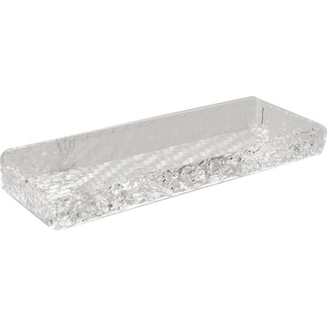 Étagères de salle de bain en acrylique, style luxe moderne, motif pierre clair, fixation murale sans perçage, pour douche sans barre (1/5)