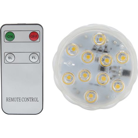 Lampe LED subaquatique 4,5 V blanc chaud étanche pour aquarium, bassin, piscine ou bar (1/5)