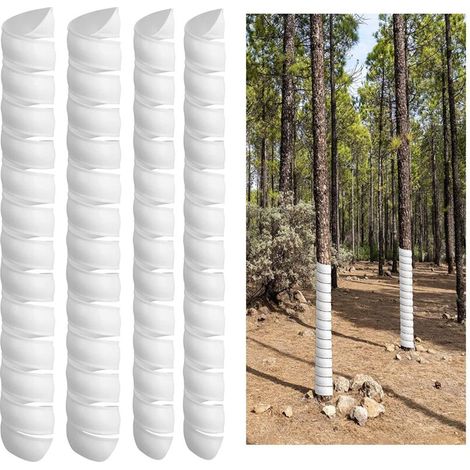 Lot de 4 protège-troncs d'arbre – Protège-arbres en spirale en plastique, protège-plantes et protège-arbres pour plantes de taille-bordures, 2 tailles (1/5)
