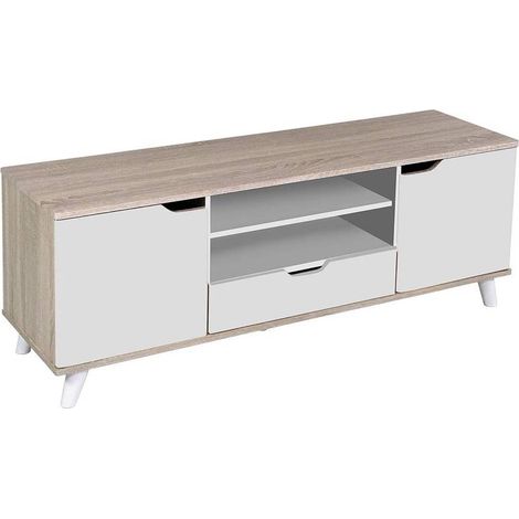 MOBILE PORTA TV LINEA 'ATENA' col. rovere + bianco