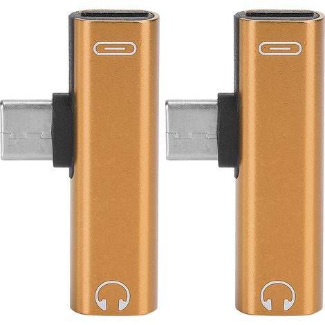 2 Pièces Adaptateur Double USB-C vers Jack 3.5mm pour Casque et Charge Simultanée (1/5)