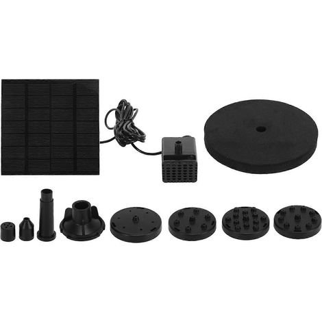 Ensemble fontaine solaire mini submersible pour bain d'oiseaux, compatible avec les bassins et les piscines, hauteur de levage de 120 cm. (1/5)