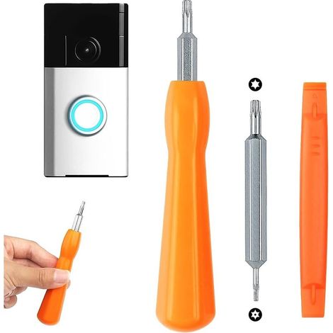 Tournevis pour sonnette Ring Doorbell, tournevis T6 T15 pour sonnette vidéo Ring Video Doorbell, Doorbell 2, Doorbell Pro, modèles de sonnette vidéo Ring Video, changement de batterie, charge et (1/5)