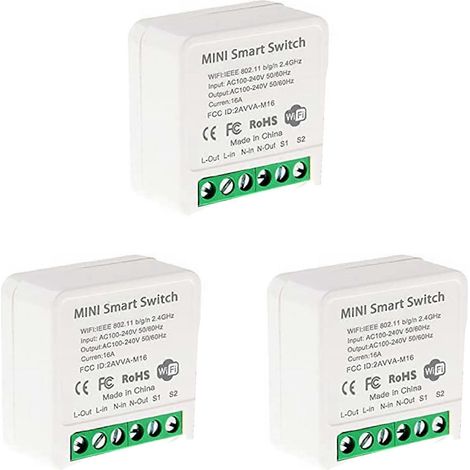 3 mini relais intelligents WiFi, module de minuterie DIY pour interrupteur lumineux, application Smart Life/Tuya, télécommande sans fil (1/5)