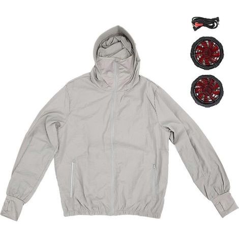 12V Kühlende Jacke mit Ventilator, Sonnenschutz, 3 Geschwindigkeitsstufen, UV-Schutz, Klimaanlage, geeignet für Outdoor-Aktivitäten, USB-Anschluss (1/4)