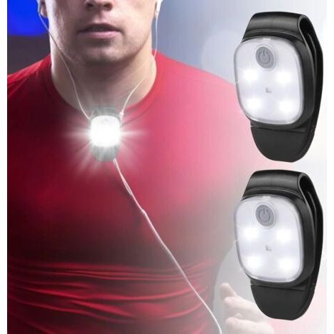 PA Lampe À Pince LED Rechargeable USB 4 Modes Lumière Réfléchissante Pour Course Randonnée Pêche (1/4)
