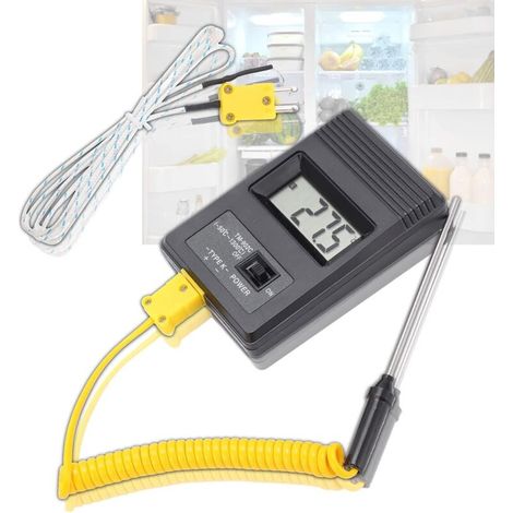 Digitales Thermometer, LCD-Thermometersensor, hochpräziser industrieller Temperaturfühler, Standard-K-Stecker, tragbar (1/5)
