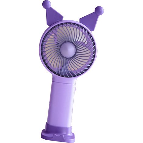 Handventilator, Mini-Handventilator, USB-Ladefunktion, batteriebetrieben, Cartoon-Design, elektrischer Ventilator für Zuhause, Schule, Büro, Lila (1/5)