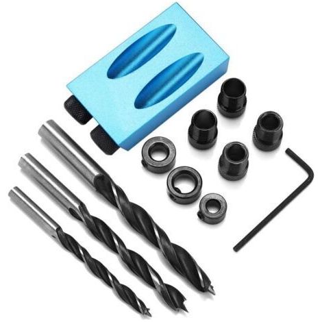 2 Sets of 14 Woodworking Joint Tools 15 Degree Woodworking Pocket Hole Drilling Kit Slant Drill Guides Diameter : 6mm, 8mm, 10mm (1/4)