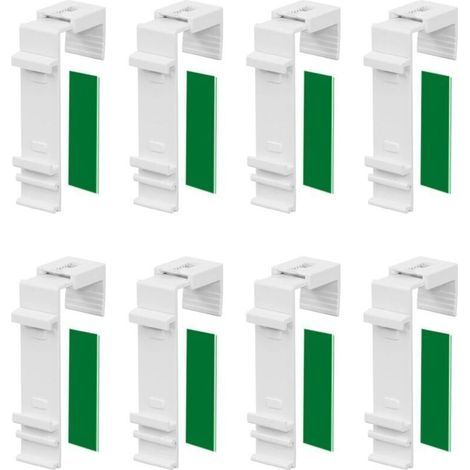Lot de 8 Supports de Serrage Longs pour Fixation sans Perçage - Accessoire pour Fenêtres en PVC et Portes de Balcon (1/5)