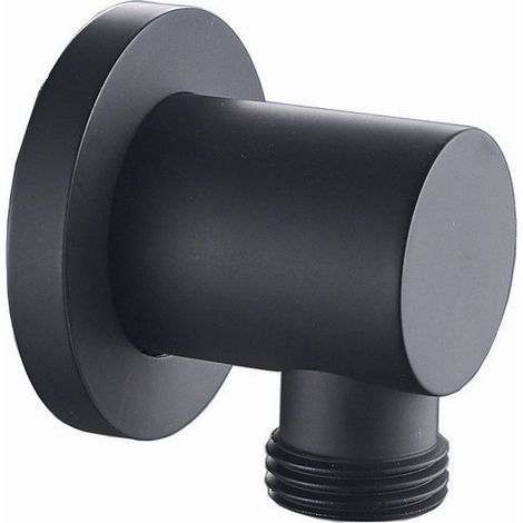 Presa acqua per doccia colore nero design tondo KAM-ARTE NERO kamalu
