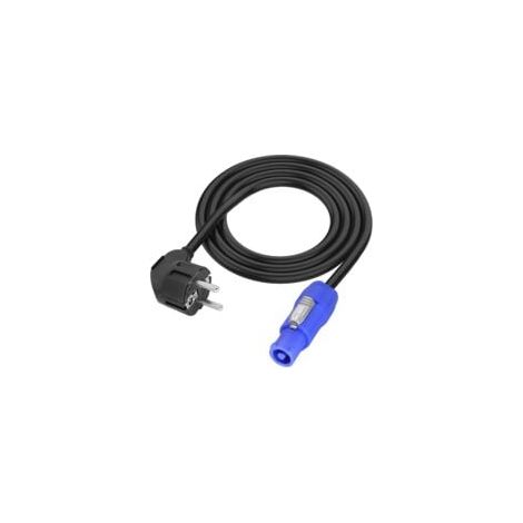 EU Plug AC 20A Powercon Rallonge, Cordon d'alimentation powercon 250V schuko Plug, câble étanche 16AWG pour Lampes de Table, Service Audio, appareils LED (2M/3.28FT) (1/5)