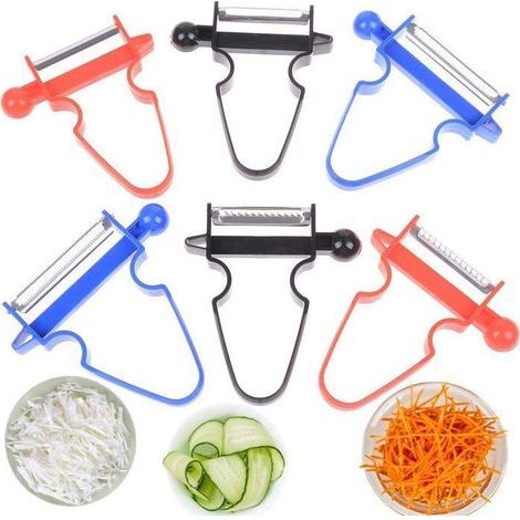 Lot de 6 Éplucheurs Multifonctionnels en Acier Inoxydable-Design Ergonomique,Faciles à Utiliser et à Nettoyer pour Fruits et (1/5)