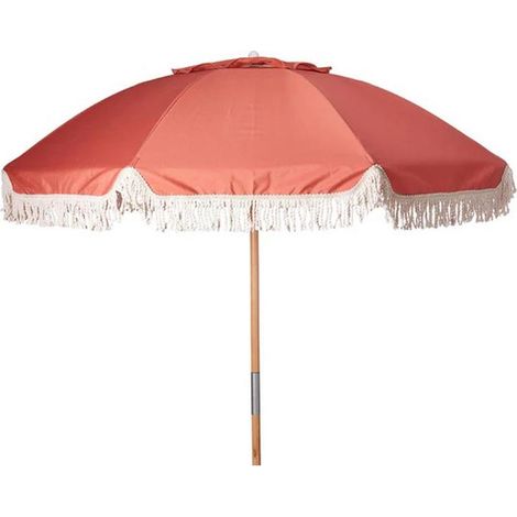 PROBEACH parasol madera 180cm terracota , Parasol de madera 180 cm en color terracota, una opción práctica y decorativa para crear una zona de sombra en espacios exteriores. Su est
