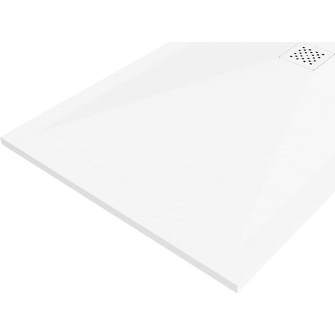 Mexen Stone+ receveur de douche en composite rectangulaire 110 x 80 cm, blanc, plaque blanche - 44108011-W (1/5)