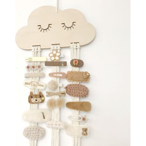 INS Nordique Nuage En Bois Bébé Pinces À Cheveux Porte-Princesse Filles Épingle À Cheveux Bandeau Stockage Pendentif Bijoux (1/5)