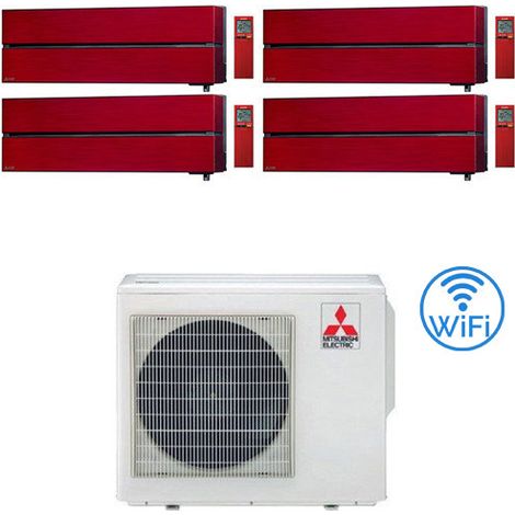 Climatizzatore Condizionatore Mitsubishi Kirigamine Style Wifi R32 Rosso Quadri Split Inverter 9000 + 9000 + 12000 + 12000 BTU con U.E. MXZ-4F80VF NOVITÁ Classe A++/A+ (1/5)
