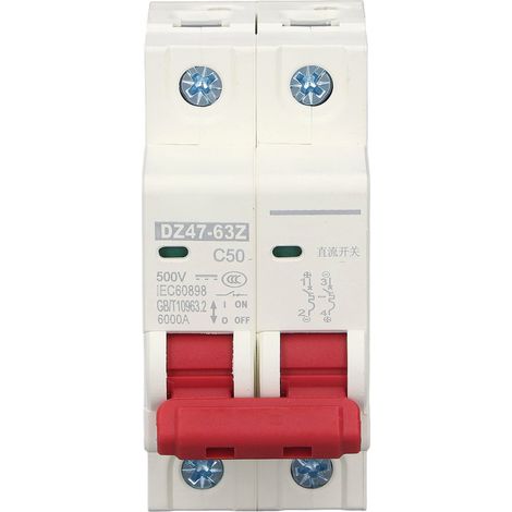 DC-Miniatur-Leistungsschalter Mini 50A DZ47 63Z C50 2P Leistungsschalter für Solar-Photovoltaikanlagen DC500V (1/5)