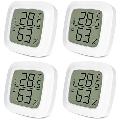 4 Thermomètre Hygromètre Numérique Thermomètre D'intérieur, avec caractéristiques : Table, Portable (1/5)