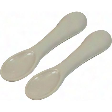 Cuillère d'apprentissage autonome pour bébé - Couverts en silicone pour tout-petits, ustensile de cuisine enfant pour aliments solides (Marron) (1/5)