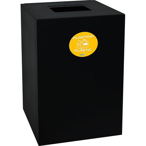 Contenitore per Raccolta Differenziata Capacità 100 L con Etichette 45x50x80 cm in Acciaio Verniciato Antracite