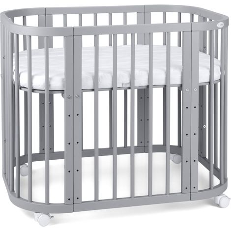 Waldin Cuna Bebé 5 en 1 Colecho, Madera Gris, Sin Textiles