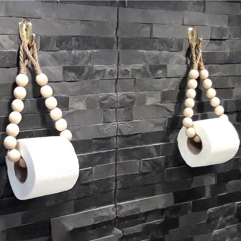 Set di 2 porta rotoli da cucina con perline, porta rotoli boho per cucina e bagno, dispenser di carta igienica, porta rotolo da cucina, porta rotolo boho per cucina (1/5)