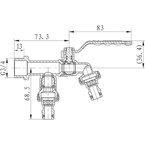 Doppelter Messing-Außenwasserhahn (3/4 Zoll/20/27 Zoll) – 2 x 3/4-Zoll-Schlauchanschlüsse, rostfrei und frostbeständig – für Garten, Haushalt und Industrie (1/5)