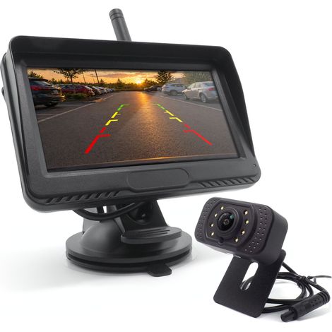 Kit telecamera di retromarcia wireless HD con monitor LED da 4,3" e portata di 40 m. (1/5)