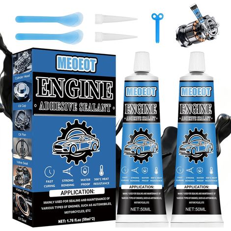 Pate a Joint Moteur Noir, Pate a Joint Carter Culasse, Joint Silicone Haute Temperature, Joints Mécaniques de Moteur Automobile, pour de Moteur Automobile, Boîtes Vitesses, 2 50ML (1/5)