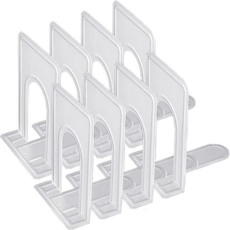Serre-livres - Métal - Blanc - Design fin - Antidérapants (1/5)