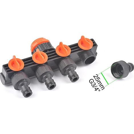 Raccord en Y à 4 voies pour arrosage automatique, programmateur de tuyau d'arrosage, outil d'irrigation de jardin (1/5)