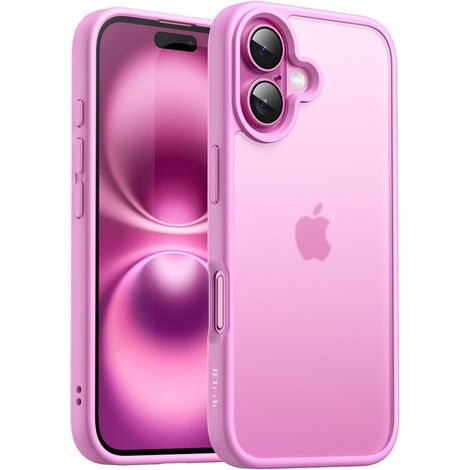 Handyhülle iPhone 16 stoßfest matt transluzent Rosa (1/5)