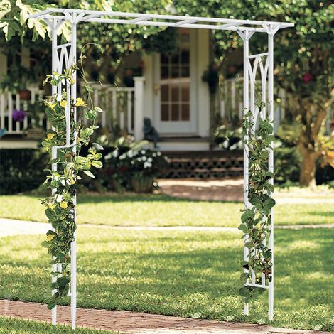 Rosenbogen Torbogen Metall Rankbogen Gartenbogen Hochzeitsbogen Garten Dekoration, 206 x 41 x 208 cm