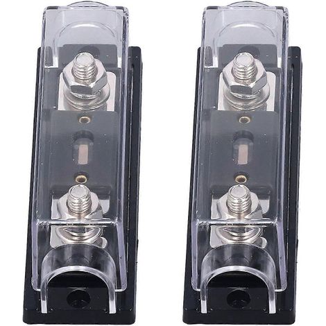 2 Stück Audio-Sicherungshalter 250A 48V Stereo-Videosystem ANL Sicherungsblock für Wohnmobile, Yachten, Schiffe, Landwirtschaft