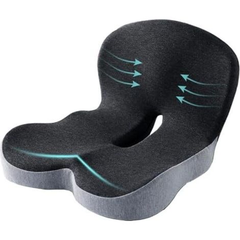 Coussin de siège en mousse à mémoire de forme pour chauffeur de camion, chaise de bureau, coussin de chaise de maison, coussin de voiture antidérapant pour les employés de bureau, les (1/5)
