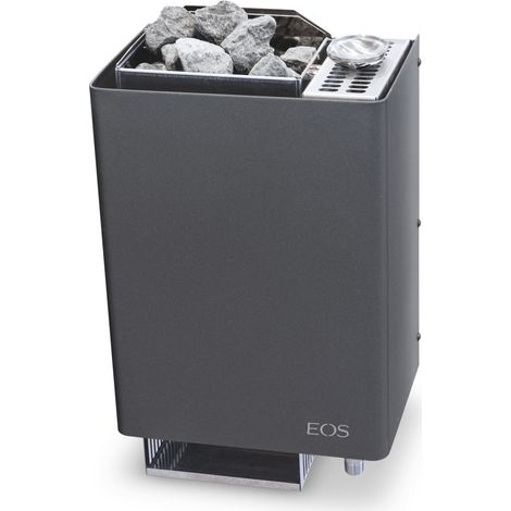 Eos Bi-O Mini W 3 kW Combi Saunaofen mit Verdampfer Wandofen Anthrazit