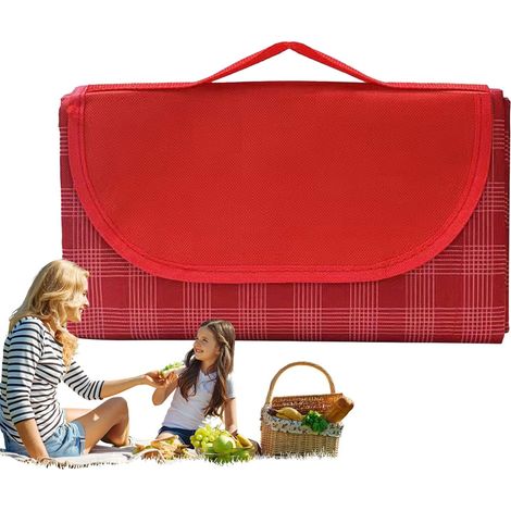 Couverture extérieure - Tapis de pique-nique imperméable, tapis de camping pliable 120 x 180 cm Couverture de protection contre le sable avec poignée pour balcon, plage, vacances, couverture (1/5)