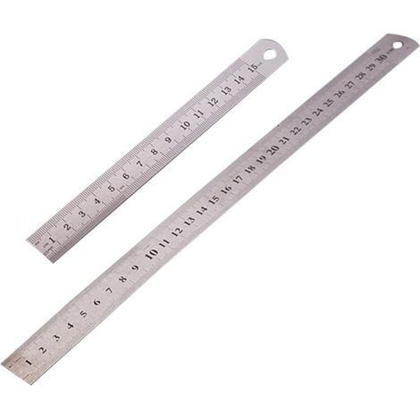 Règle de précision Kichvoe 15 cm et 30 cm, double face, en acier (1/5)